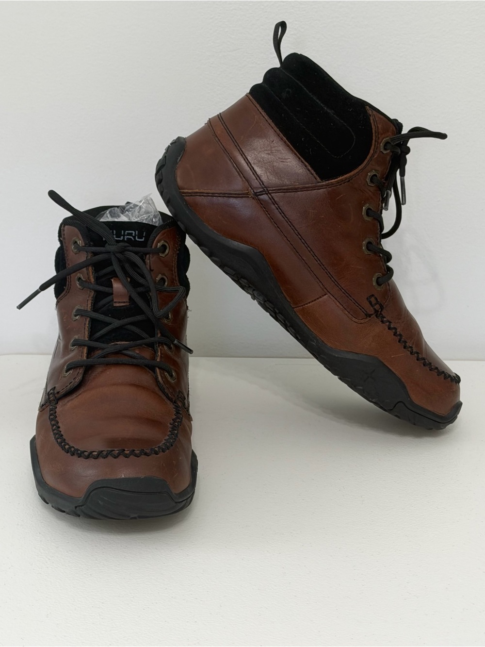 KURU Mens 8 Brown Leather Moc Toe Ankle Boots Orthopedic Comfort Orthotic Shoes